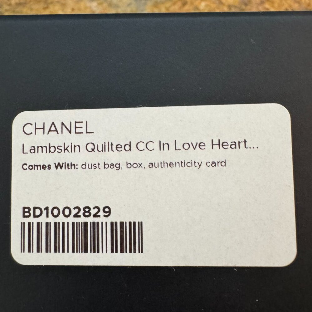 Chanel Lambskin Quilted CC In Love Heart Clutch With White Chain - Picture 4 of 16